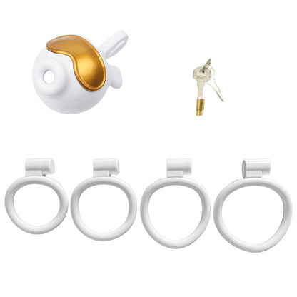 Weiß-goldfarbenes Set mit vier Ringen
