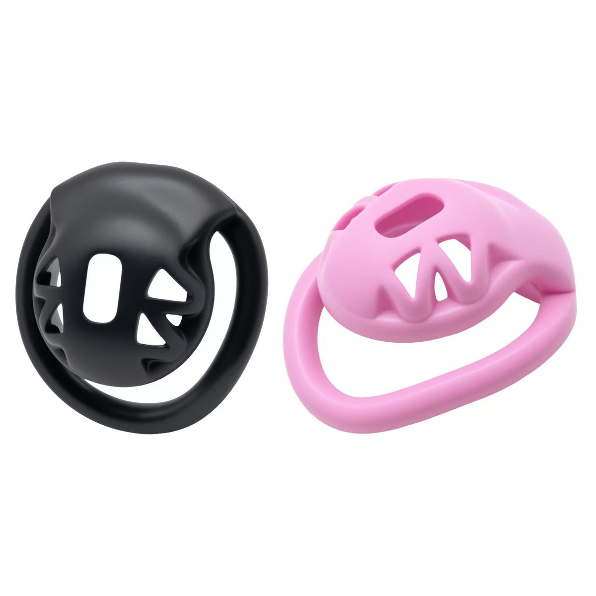 Gelochte Kappe in Schwarz und Pink