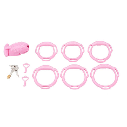 Pinkes Set mit sechs Ringen
