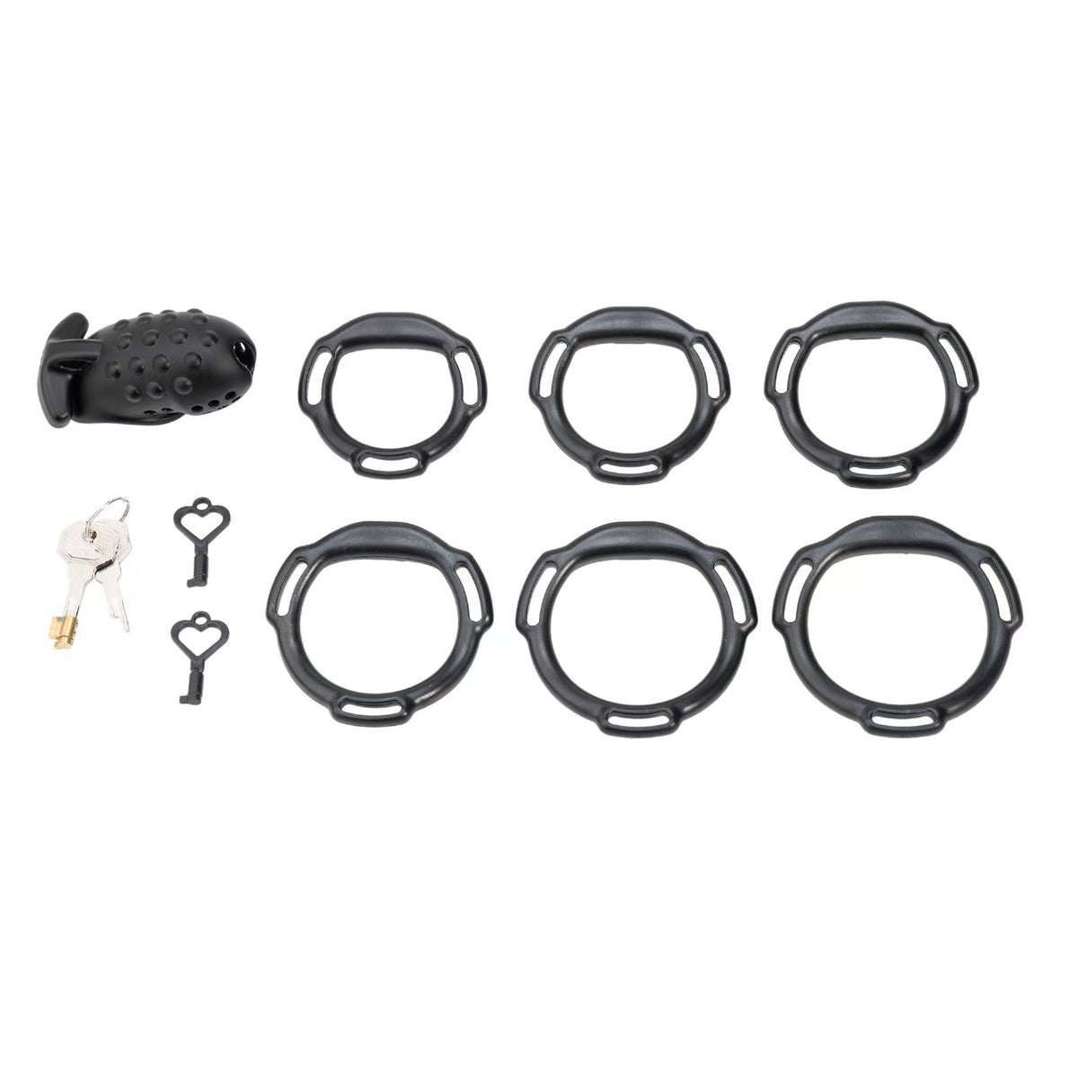 Schwarzes Set mit sechs Ringen