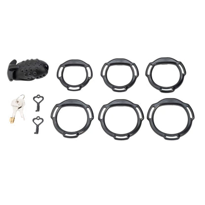 Schwarzes Set mit sechs Ringen