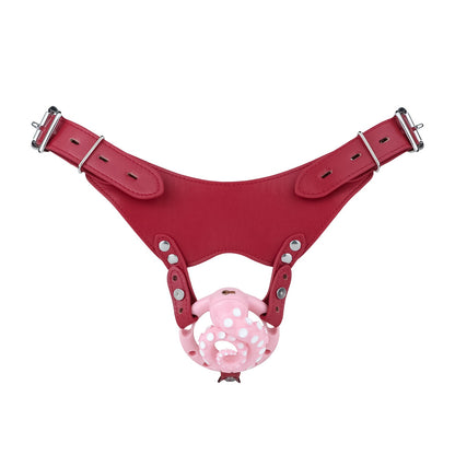Pinke Hülle am roten Haltegurt