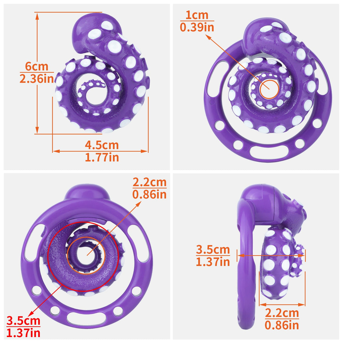 Maße der violetten Hülle