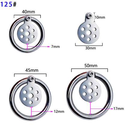 Maßübersicht Modell 125# mit Ringgrößen 40, 45 und 50 mm