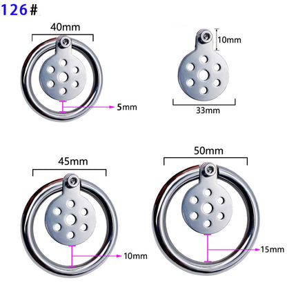 Maßübersicht Modell 126# mit Ringgrößen 40, 45 und 50 mm