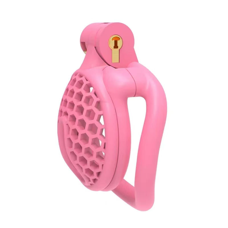 Pinker Wabenkäfig mit gebogenem Ring