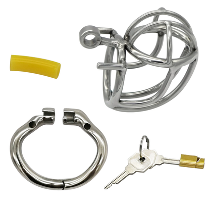 Einzelteile mit Käfig, Basisring, Auflage und Schlüsseln