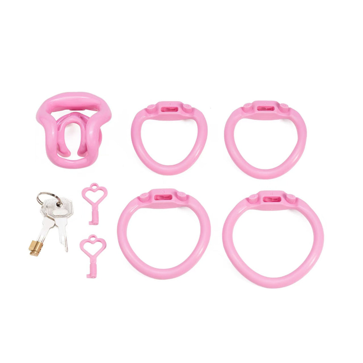 Pinkes Set mit vier Ringen