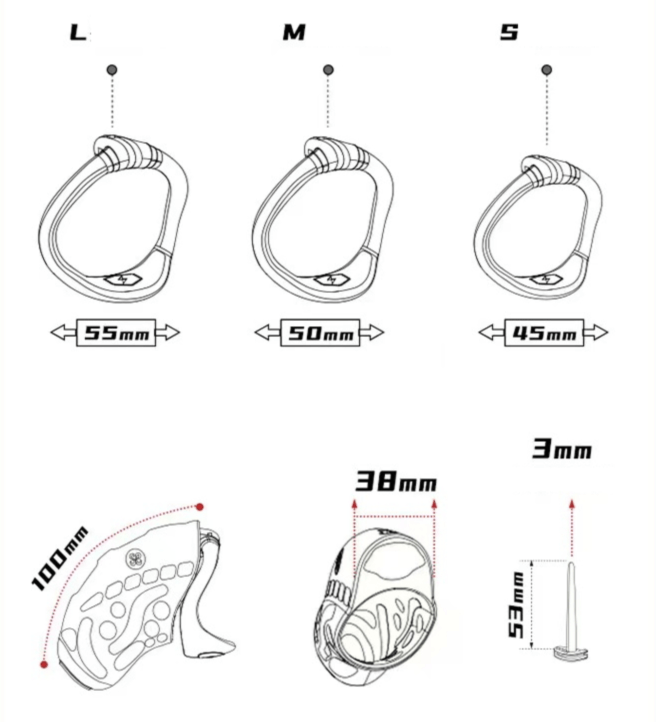 Maßzeichnung von Käfig, Basisringen und Röhrchen