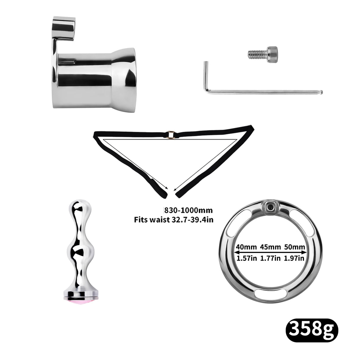Set mit Gurt und Plug in Einzelteilen
